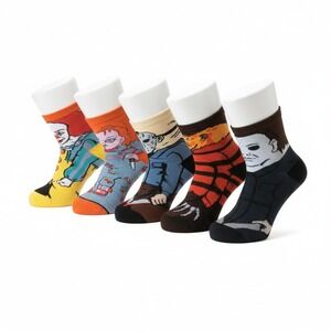 NWT Halloween Horror Movie Character Socks 5 Pairs Iconic Antagonistic Stars 5-9